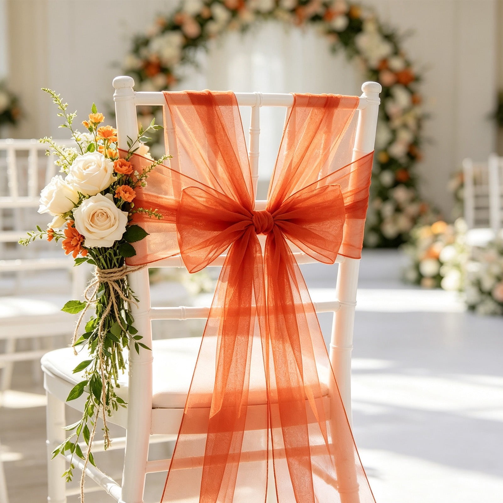 Chair Sashes 7.8 x 108 Inch Sheer Mesh Wedding Chair Covers Reusable Chair Sashes 7.8 x 108 Inch Sheer Mesh Wedding Chair Covers Reusable