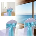 thumbnail image 1 of Satin Chair Sashes with Bands Stretch Ribbon Bows for Wedding Decorations Party Events Banquet Hotel Home Kitchen Chair Covers Living Room Bedroom Enhancements Bowless Design Silk Material, 1 of 7