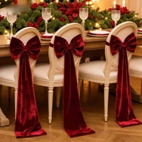 Chair Sashes Chair Bows, Christmas Banquet Event Chair Decor, Elegant Tie Bows For Wedding Holiday Party Decoration Supplies