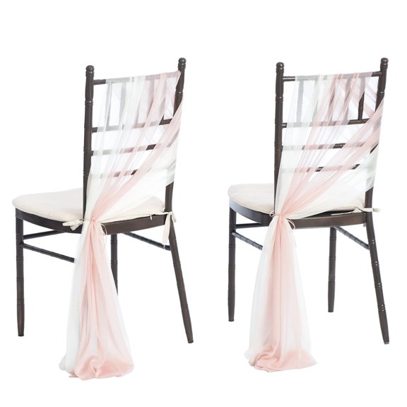 Chair Sashes Pk-blush & White Wedding Party Decor
