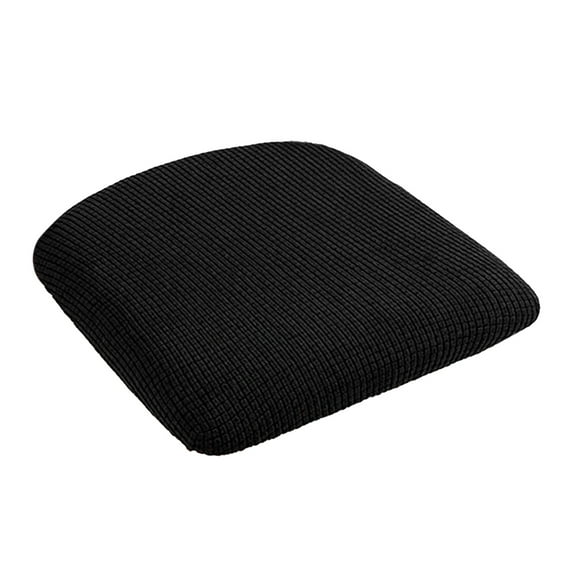 Chair Seat Covers, Dining Room Chair Seat Covers Polyester Stretch Solid Chair Covers Protectors for Dining Room Kitchen Chairs Black