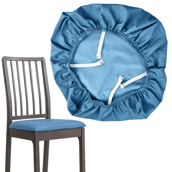 Chair Seat Covers, High Chair Protector Cover, Universal Fit Stretch Protector Covers, Washable Dustproof Slipcover Seat Cushion, Chair Waterproof Protective Cover Blue 14.2-17.7 In