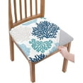 thumbnail image 1 of Chair Seat Covers Nautical Coastal Ocean Coral Seat Covers for Dining Chairs Beach Themed Removable Upholstered Chair Protector Seat Cushion Slipcovers for Kitchen Office Set of 4, 1 of 5