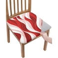 thumbnail image 1 of Chair Seat Covers Red and White Striped Seat Covers for Dining Chairs Modern Geometric Striped Abstract Removable Upholstered Chair Protector Seat Cushion Slipcovers for Kitchen Office Set of 2, 1 of 5