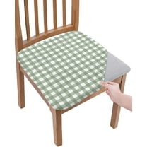 Chair Seat Covers,Sage Green Spring Stretch Removable Seat Covers for Dining Chairs,Soft Dining Room Seat Cover Set of 2