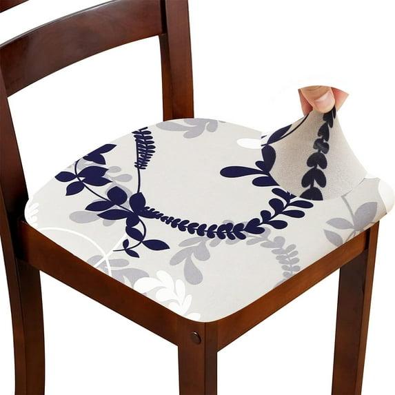 Chair Seat Covers set of 6 Stretch Printed Chair Covers for Dining Room Square Removable Washable Chair Protector Seat Cushion Slipcovers for Kitchen Office