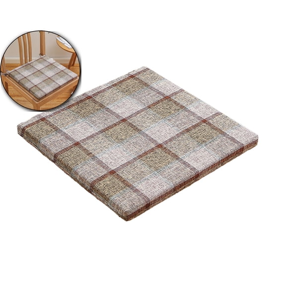 Chair Seat Cushion 1" Thick Square High Density Foam Bench Cushion with Ties, Chair Seating Pad Floor Cushion for Dining Kitchen Office