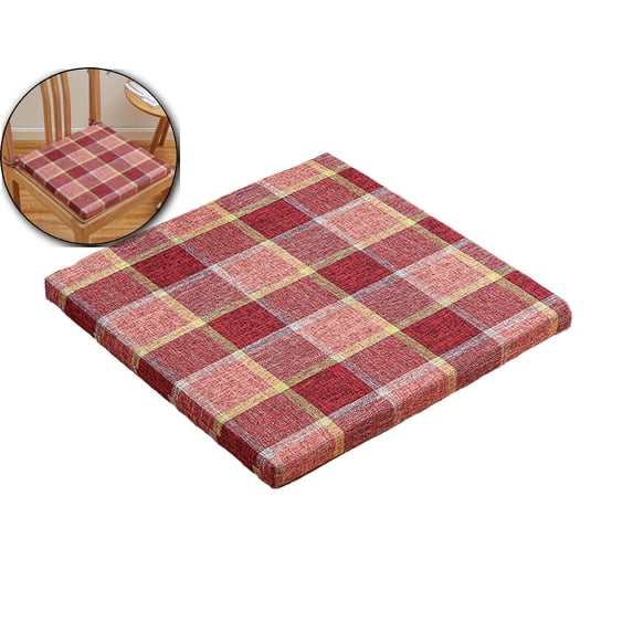 Chair Seat Cushion 1" Thick Square High Density Foam Bench Cushion with Ties, Chair Seating Pad Floor Cushion for Dining Kitchen Office