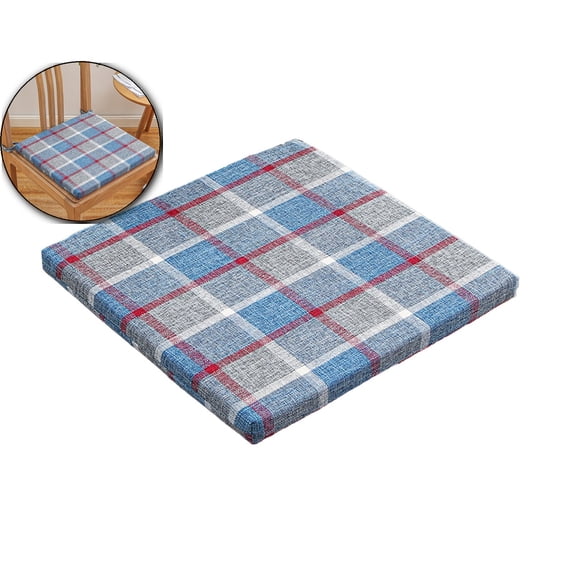 Chair Seat Cushion 1" Thick Square High Density Foam Bench Cushion with Ties, Chair Seating Pad Floor Cushion for Dining Kitchen Office