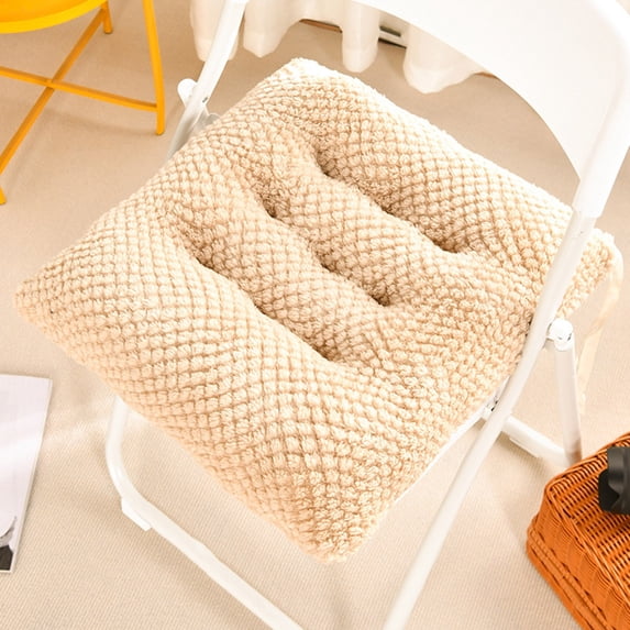 Chair Seat Cushion 17x17 in, Thick High-Resilience Foam Pad with Non-Slip Straps, Comfortable Soft Square Pillow for Indoor Outdoor Office Dining Chairs