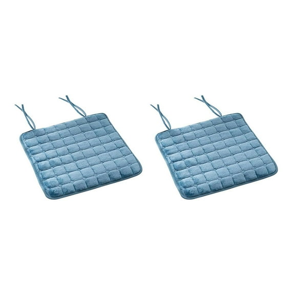 Chair Seat Cushion 2 Pack, Flannel Non-Slip 16x16 Inch, Office Dining Patio Use, Washable, Pressure Relief, Grey