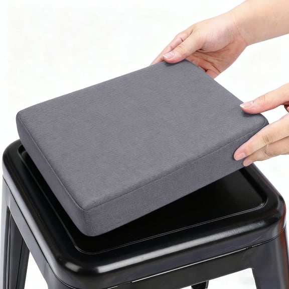 Chair Seat Cushion,Floor Cushions for Sitting,Linen Dining Chair Pad Square High-density Sponge Comfortable Chair Pad For Kitchen Non-slipss Indoor Seat Cushion(Dark Gray 12*12IN)