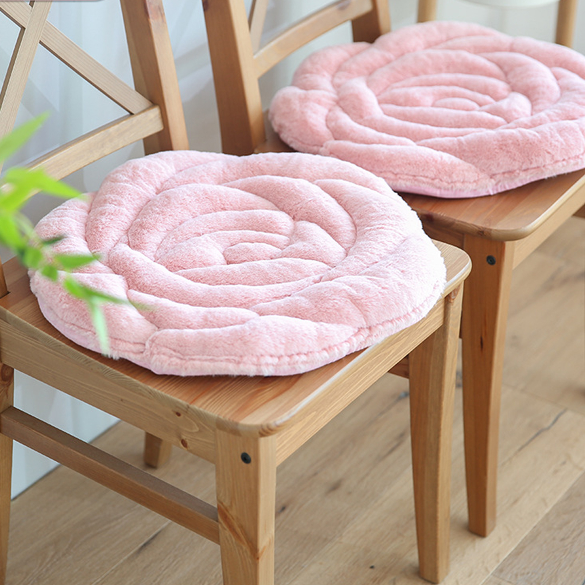 Chair Seat Cushion Rose Flower Chair Pad Soft Plush Fluffy Seat Pad ...
