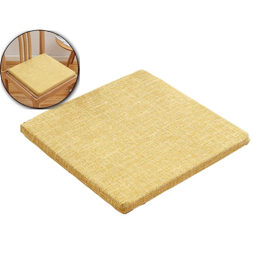 Chair Seat Cushion Thick Square High Density Foam Bench Cushion with Ties, 15.7x15.7" Chair Seating Pad Floor Cushion for Dining Kitchen Office
