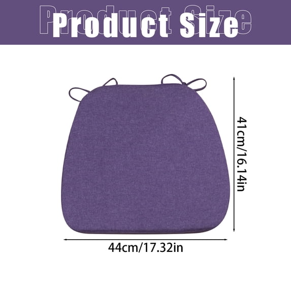 Chair Seat Cushion with Ties, 1.97in Thickened Cushion, Patio Cushions, Horseshoe-Shaped Chair Pad, Dining Chair Cushion, Seat Cushion with Straps, Soft Rebound Chair Cushion,17.32×16.14 in,Yellow