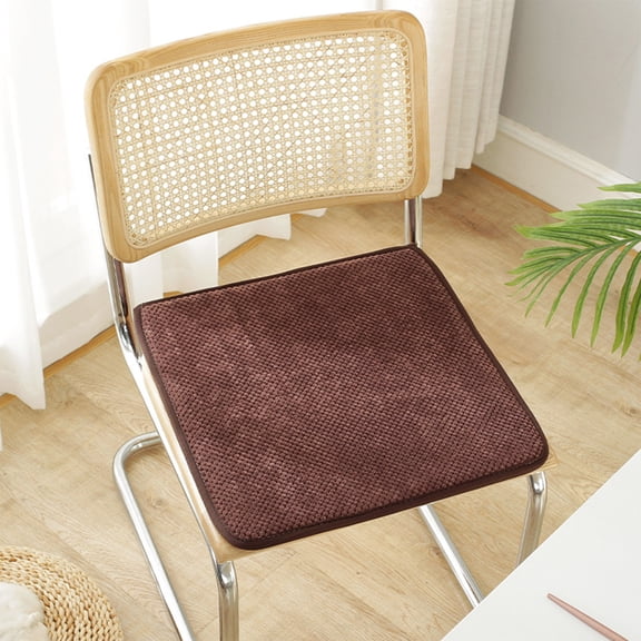 Chair Seating Cushion, Spring Summer Season Inspired Vivid Classic Retro Style Pattern, Anti-Slip Seat Padding for Kitchen & Patio, 18"x18", Brown
