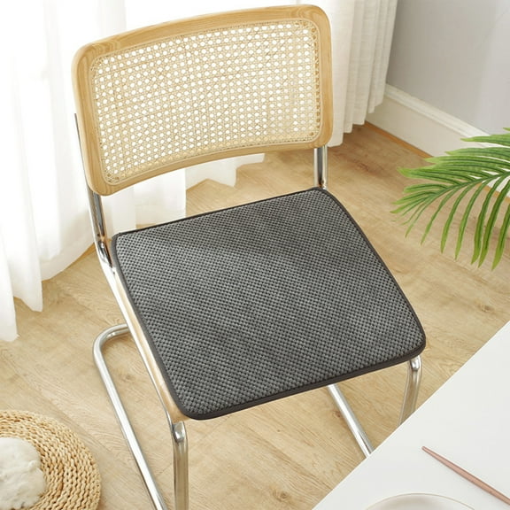Chair Seating Cushion, Spring Summer Season Inspired Vivid Classic Retro Style Pattern, Anti-Slip Seat Padding for Kitchen & Patio, 18"x18", Gray