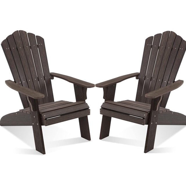 Chair Set of 2, Outdoor Oversized Patio Chair Poly Lumber Weather