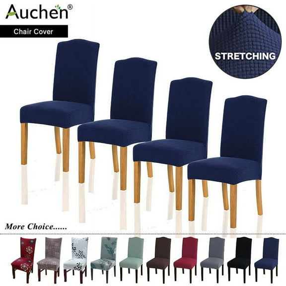 Chair Slipcover, AUCHEN Super Stretchy Dining Chair Covers Set of 4, Parsons Chair Protector Covers Chair Covers for Dining Room, Furniture Protector Covers for Restaurant Hotel Ceremony (Navy)