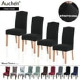 thumbnail image 1 of Chair Slipcover, AUCHEN Super Stretchy Dining Chair Covers Set of 4, Parsons Chair Protector Covers Chair Covers for Dining Room, Furniture Protector Covers for Restaurant Hotel Ceremony (Black), 1 of 9