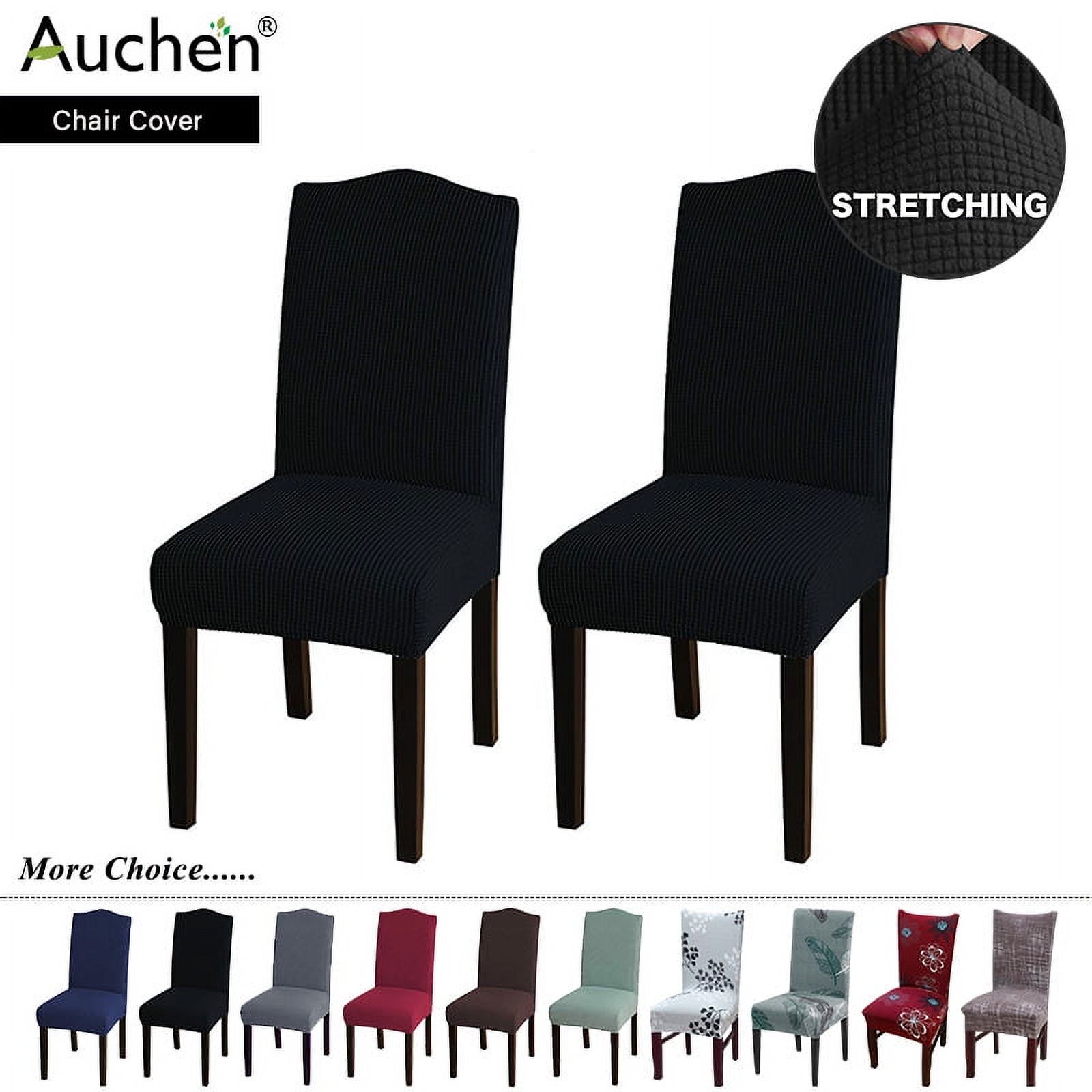 Chair Slipcover, AUCHEN Super Stretchy Dining Chair Covers Set of 2, Parsons Chair Protector Covers Chair Covers for Dining Room, Furniture Protector Covers for Restaurant Hotel Ceremony (Black) - image 1 of 9