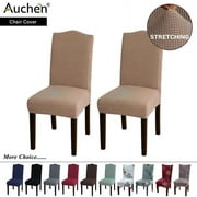 Chair Slipcover, AUCHEN Super Stretchy Dining Chair Covers Set of 2, Parsons Chair Protector Covers Chair Covers for Dining Room, Furniture Protector Covers for Restaurant Hotel Ceremony (Camel)