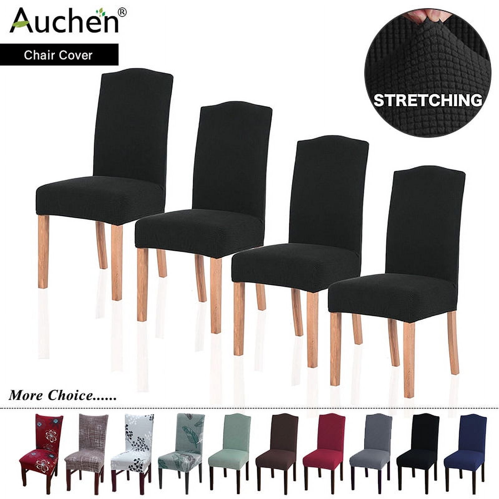 Chair Slipcover, AUCHEN Super Stretchy Dining Chair Covers Set of 4, Parsons Chair Protector Covers Chair Covers for Dining Room, Furniture Protector Covers for Restaurant Hotel Ceremony (Black) - image 1 of 9