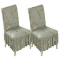 thumbnail image 1 of Chair Slipcover with Skirt,Set of 2/4/6 Stretch Chair Covers for Dining Room Universal Removable Washable Spandex Printed Chair Protector for Hotel Kitchen Decor-2-D, 1 of 8