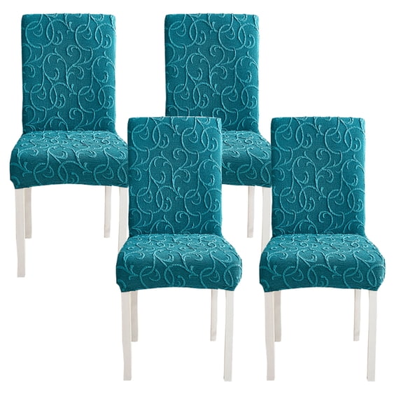 Chair Slipcovers for Dining Room,Super Fit Stretch Chair Covers Removable Washable Anti-Dust Jacquard Parsons Chair Protector for Hotel Wedding Banquet Decor-4 Pcs-E