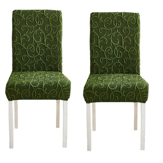 Chair Slipcovers for Dining Room,Super Fit Stretch Chair Covers Removable Washable Anti-Dust Jacquard Parsons Chair Protector for Hotel Wedding Banquet Decor-2 Pcs-A