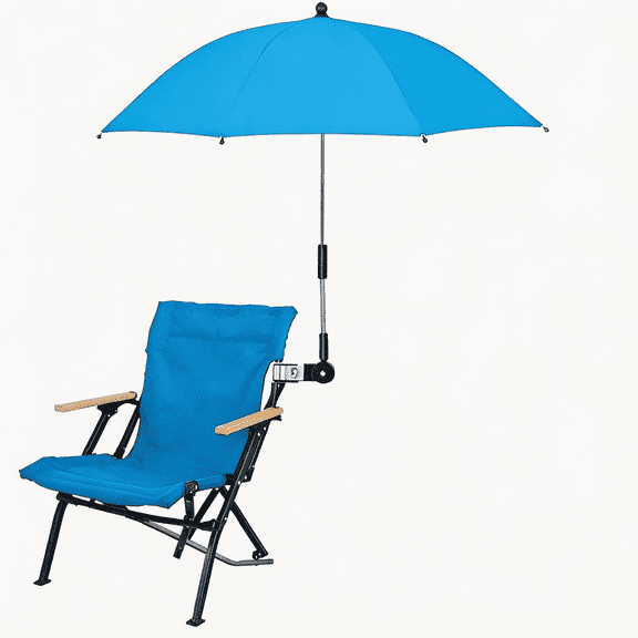 Chair Umbrella with Clamp - Adjustable Sun Shade for Beach Chair, Camping Chair, Stroller, and Outdoor Seating - 32I.6nch UV Protection Canopy with 360 Degree Angle Adjustment