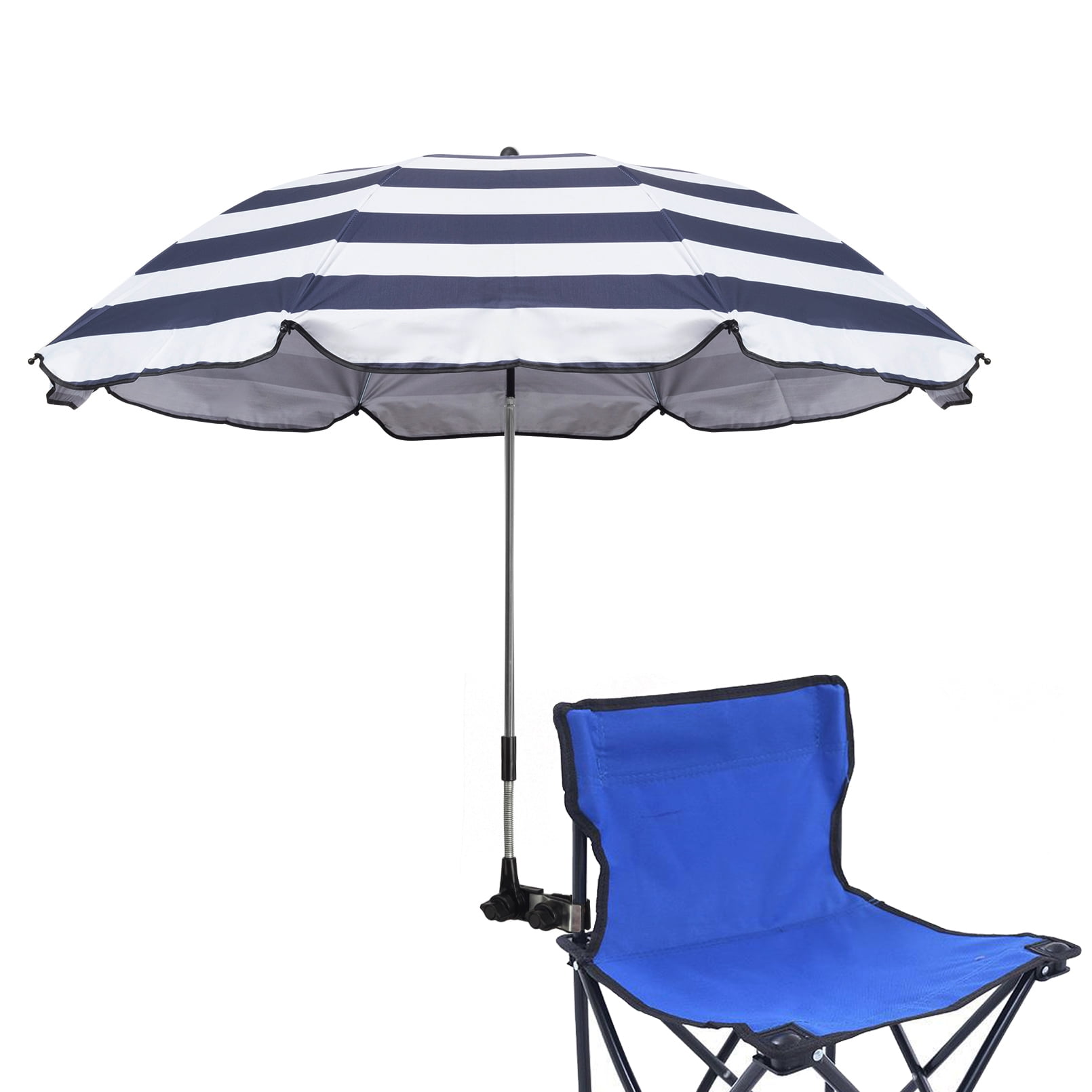 GRANDMEI Universal Attachable 46 Outdoor Umbrella with Clamp UPF 50 Large Sun Parasol for Patio Beach Chairs Strollers Wheelchairs Golf Carts Walmart