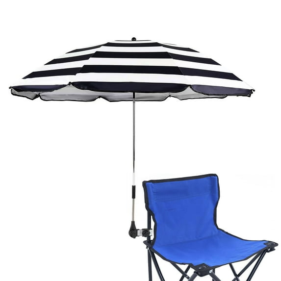 Chair Umbrella with Clamp,46 inches UPF 50+ Clip on Parasol for Patio,Beach Chairs,Strollers,Wheelchairs,Golf Carts
