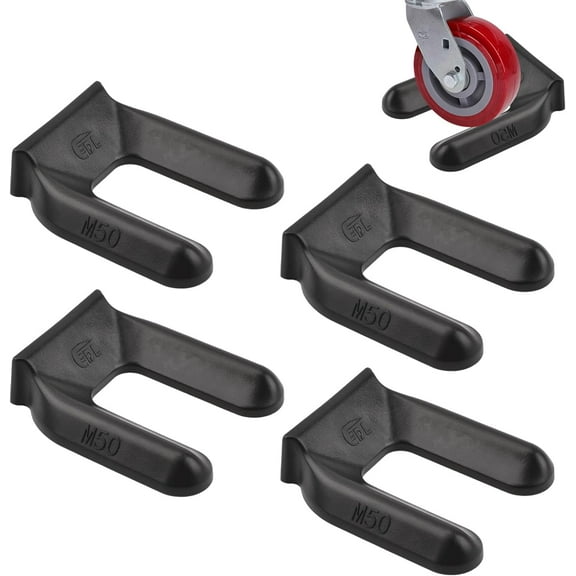 Chair Wheel Stopper, 4Pcs Plastic Furniture Coasters Wheels Stoppers No Lift Furniture Wheel Stoppers Non Slip Furniture Caster Pads for Chair Sofa Appliances (Black)