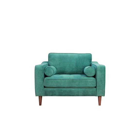 Chair With Turquoise Upholstered Back - 42.25 In Depth, 37.33 Width, 32.15 Height, 49.98 Lb Weight, Accent
