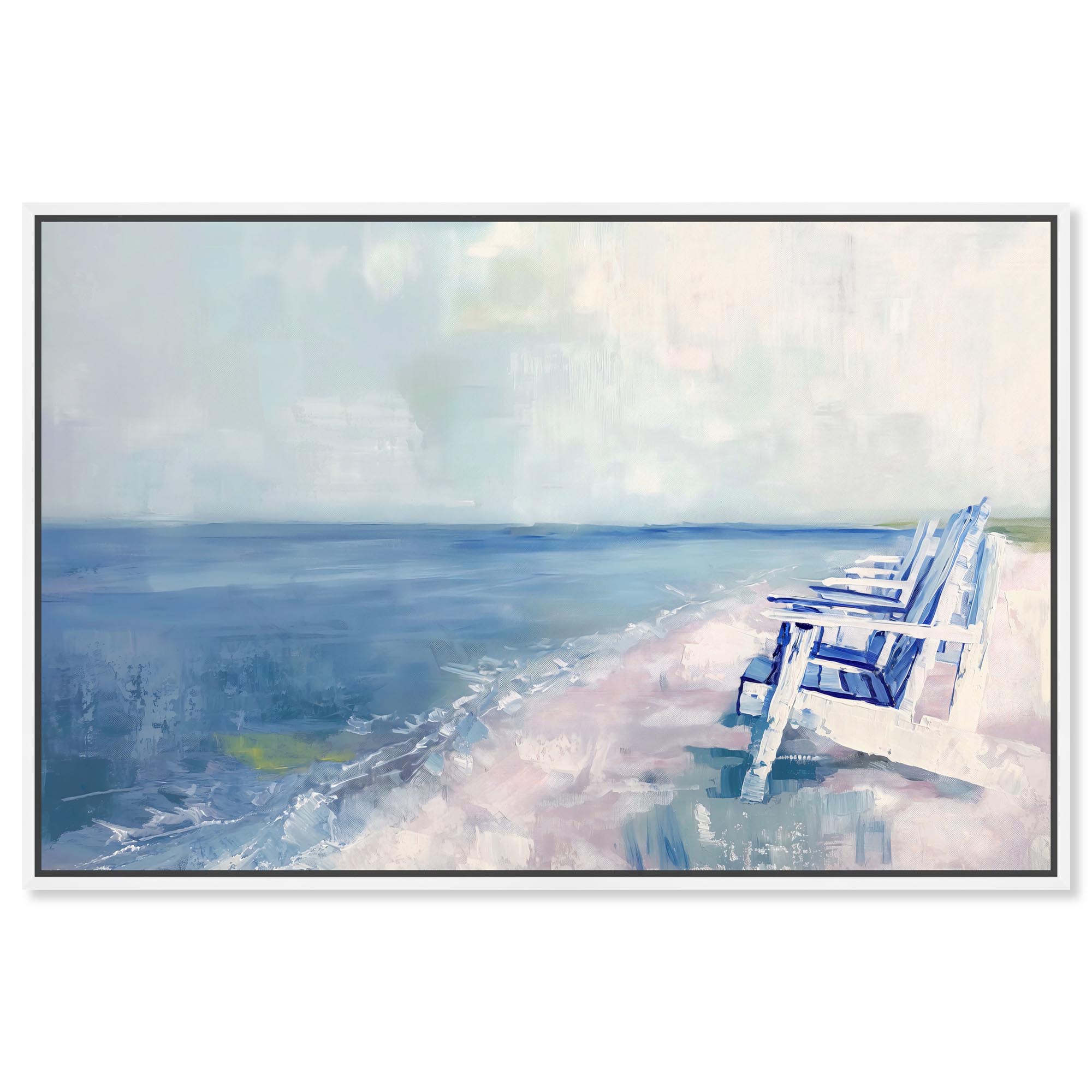 Chair in Coastal Dream Canvas Coastal Classic Art by Art Remedy, White ...