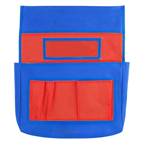 Chairback Buddy Pockets Chart with 2 Heavy Duty Storage Pocket,Chairback Buddy Pocket Chart Seat Back Organizer Storage with Lable Slot for Home Office Organization and Storage,Red,15.7x10in(Red)