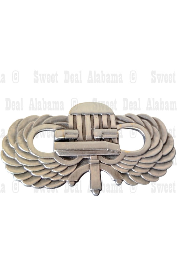 Chairborne Wings Pin, Metal, Satin Pewter Finish, Double Pin Back, 2.25" x 1.25"