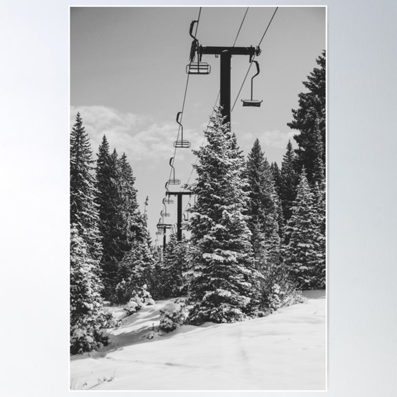 Chairlift to the Top Poster, 24x36 UNFRAMED