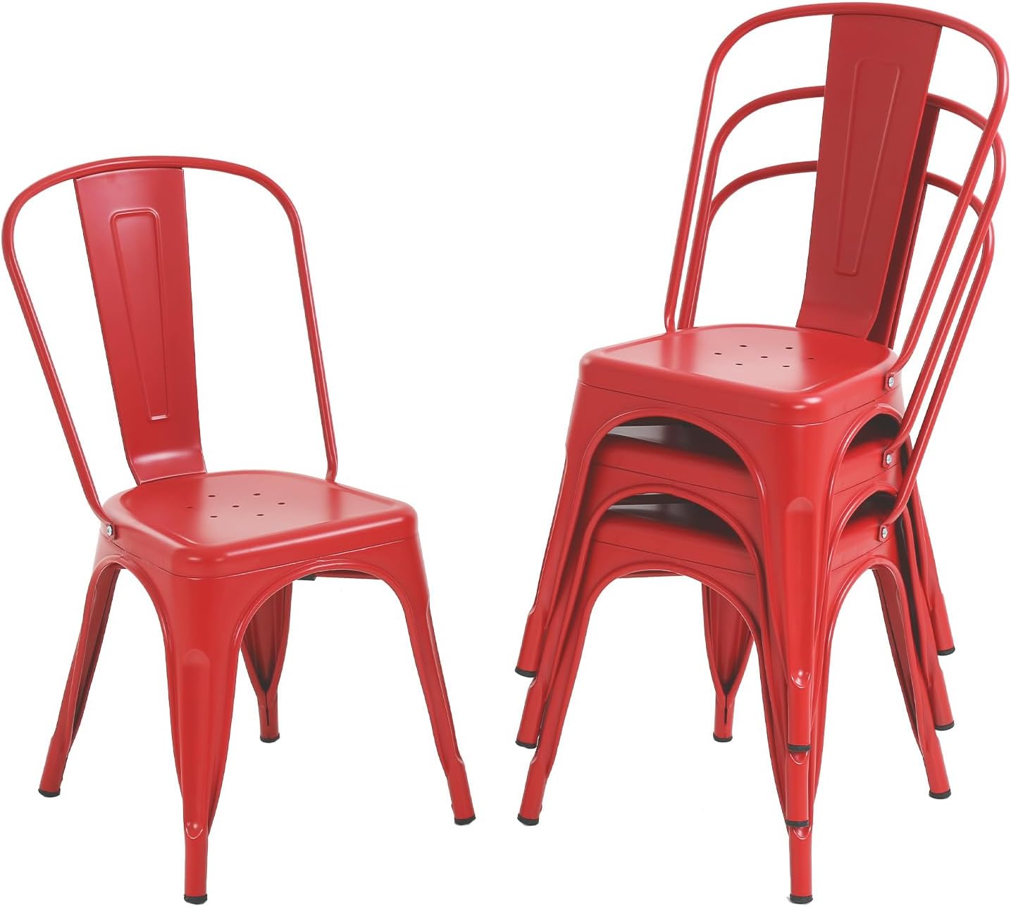 Chairs Set of 4 Stackable Chairs Patio Chairs 18 Inch Seat Height