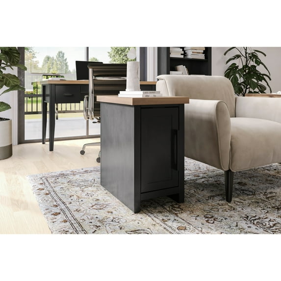 Chairside Table 14" - Country Style. Black And Whiskey Finish. Poplar . No Assembly. Living Room Addition Flair. Color. Assembly Needed. Area