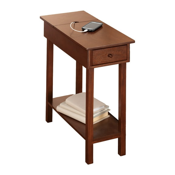 Chairside Table with USB Power Strip by OakRidgeTM