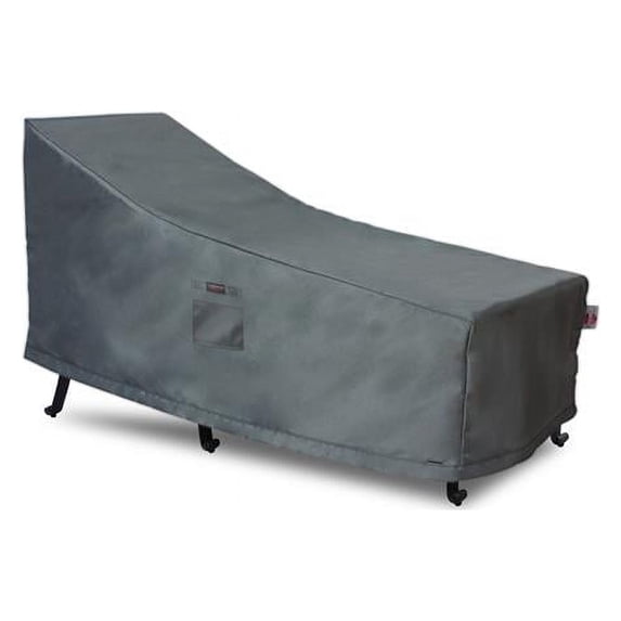 Shield Outdoor Titanium Polyester 73" Chaise Lounge Cover in Dark Gray