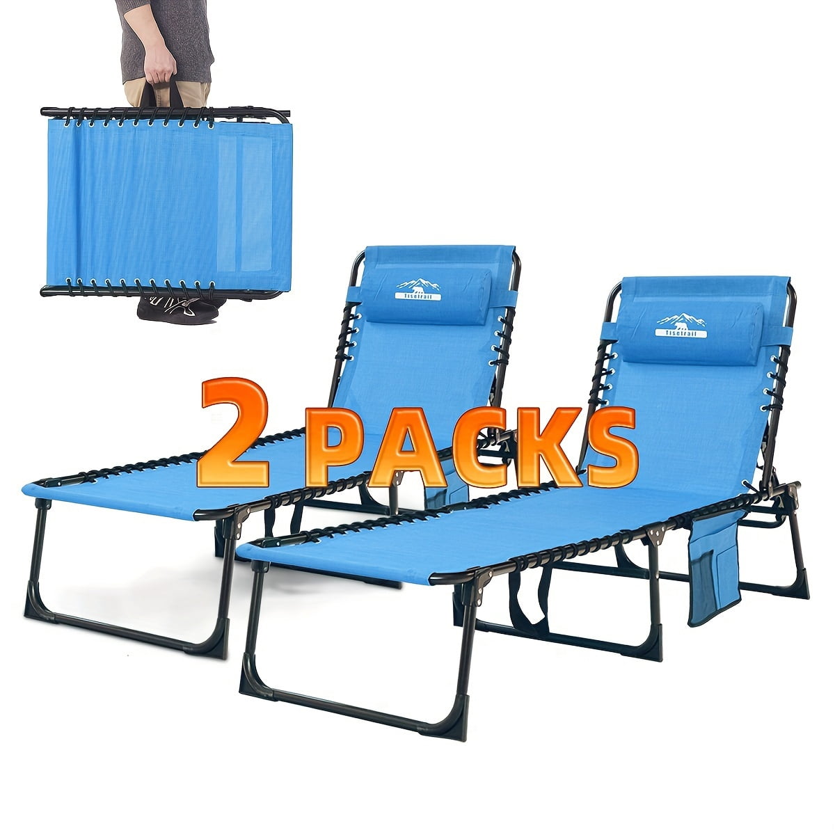 Chaise Lounge Chair 5 Positions Folding Patio Chaise Lounges Bed Lay ...