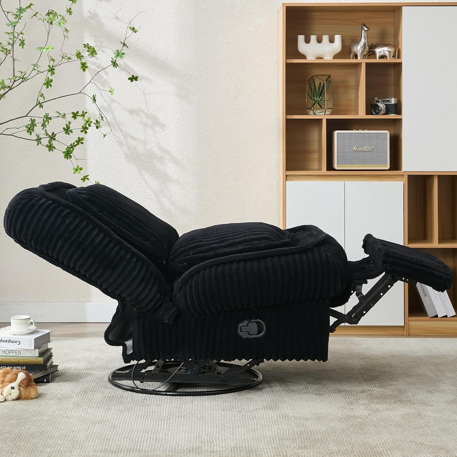 Chaise Lounge Chair Indoor, 360° Swivel Rocker Chairs with Adjustable ...