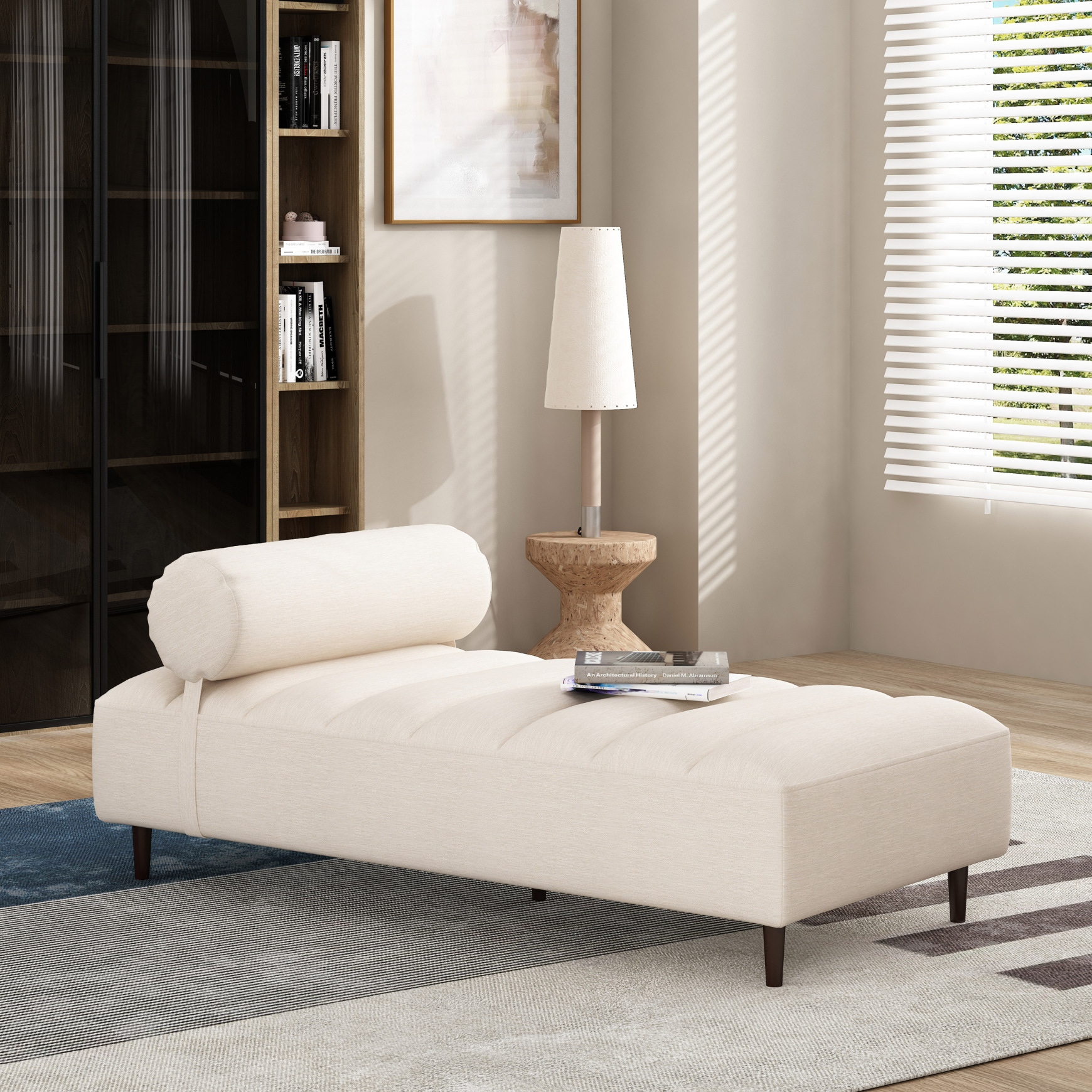 Chaise Lounge Chair Indoor, Upholstered Bedroom Chaise Lounge with ...