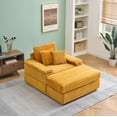 thumbnail image 1 of Chaise Lounge Chair Indoor,Upholstered Sofa Bed with Throw Pillows,Sleeper Chair for Living Room,Bedroom,Orange, 1 of 7
