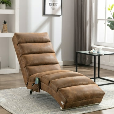 Chaise Lounge Chair, Massage Chaise Lounge with Remote Control, Ergonomic Electric Recliner Sofa Leisure Chairs Long Lounger Sleeper Chair for Office Bedroom Living Room, Coffee