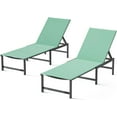 thumbnail image 1 of Chaise Lounge Chair Outdoor,Aluminum Patio Lounge Chairs Set of 2,Pool Lounge Chairs with 5 Adjustable Backrest and Headrest Pillows for Outside Beach，Green, 1 of 6