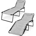 Chaise Lounge Chair Outdoor Extra Large Folding 5Postion Beach Lounge